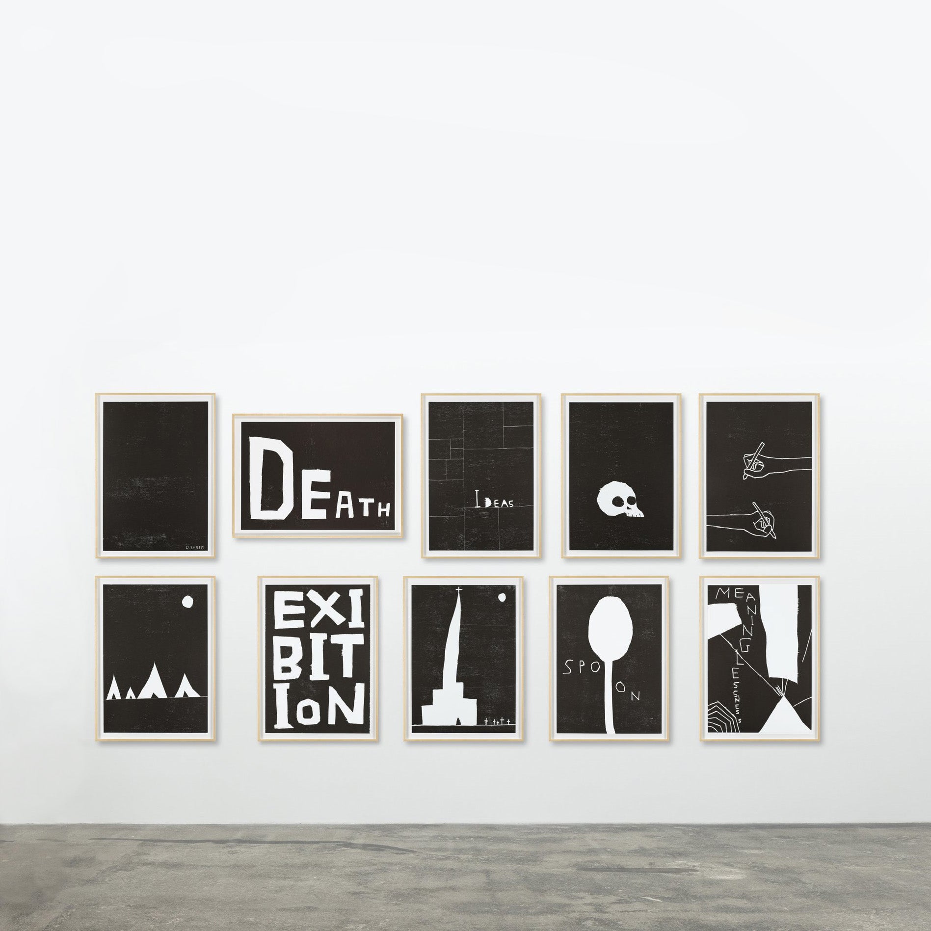 David Shrigley Limited Edition - Untitled (Ten Woodcuts) (2008